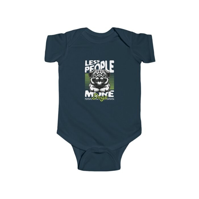 Onesie Infant Fine Jersey Bodysuit - Less People More Dogs Design - Image 3