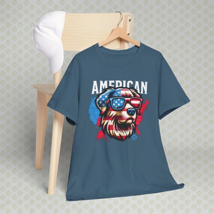4th of July Dog Face T-Shirt | Patriotic Pet Lover Tee | USA Flag Dog Shirt for Men & Women | Independence Day Unisex Heavy Cotton Tee - Image 10