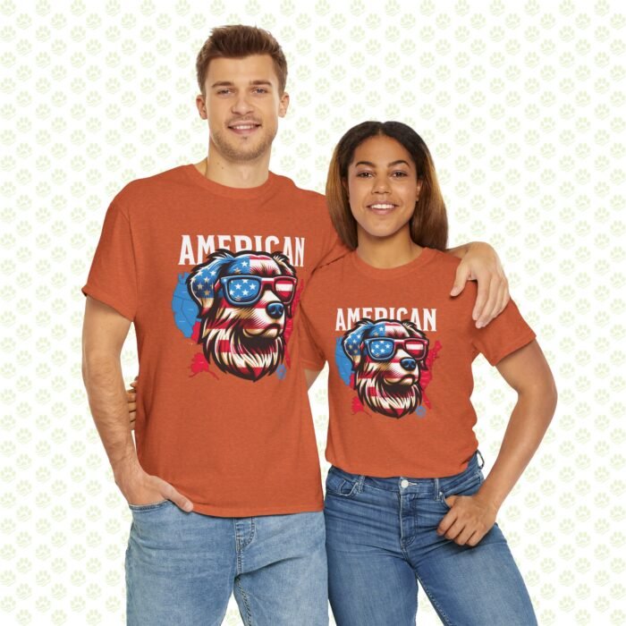 4th of July Dog Face T-Shirt | Patriotic Pet Lover Tee | USA Flag Dog Shirt for Men & Women | Independence Day Unisex Heavy Cotton Tee - Image 5