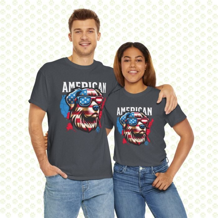 4th of July Dog Face T-Shirt | Patriotic Pet Lover Tee | USA Flag Dog Shirt for Men & Women | Independence Day Unisex Heavy Cotton Tee - Image 11