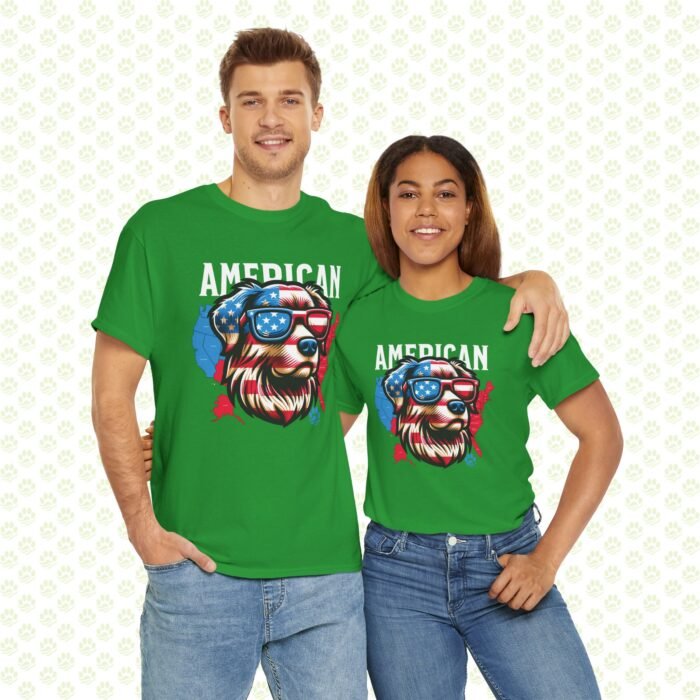 4th of July Dog Face T-Shirt | Patriotic Pet Lover Tee | USA Flag Dog Shirt for Men & Women | Independence Day Unisex Heavy Cotton Tee - Image 7