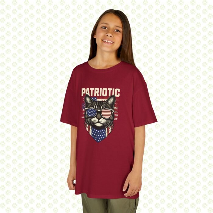 Kids Tee - Patriotic Cat Lover 4th of July - USA Flag Kitty Graphic, Independence Day Gift - Image 10