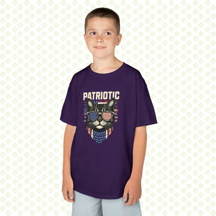 Kids Tee - Patriotic Cat Lover 4th of July - USA Flag Kitty Graphic, Independence Day Gift - Image 5