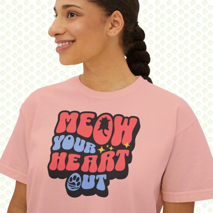Women's Boxy Tee Meow Your Heart Out - Image 6