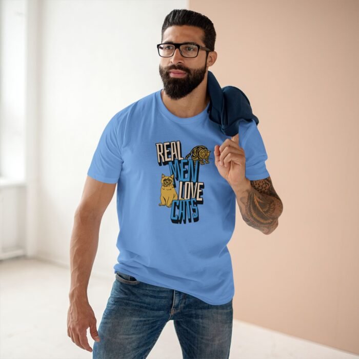 Real Men Love Cats Adult Staple T-Shirt – Funny Cat Dad Unisex Tee, 100% Cotton, Gift for Cat Lovers - Image 6