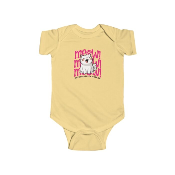 Bodysuit - Life is Better with a Cat - Infant Fine Jersey - Image 2
