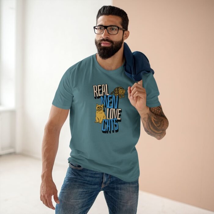 Real Men Love Cats Adult Staple T-Shirt – Funny Cat Dad Unisex Tee, 100% Cotton, Gift for Cat Lovers - Image 5