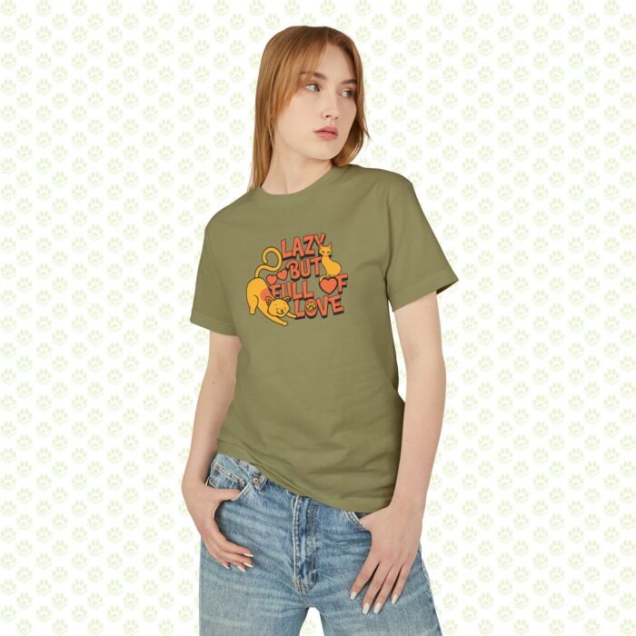 T-Shirt Lazy But Full of Love Cat Lover Unisex Tee - Image 5