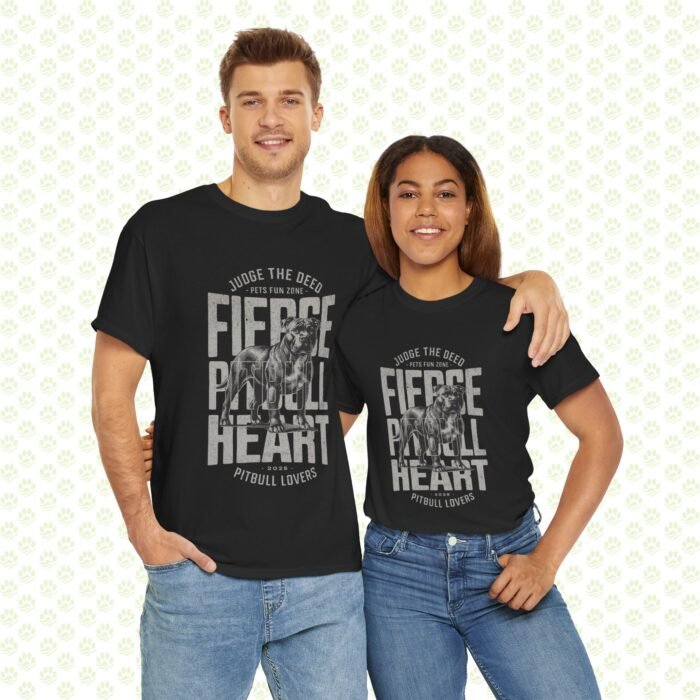 Pitbull Tee - Fierce Pitbull Heart Design - Image 3