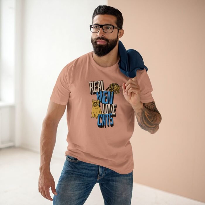 Real Men Love Cats Adult Staple T-Shirt – Funny Cat Dad Unisex Tee, 100% Cotton, Gift for Cat Lovers - Image 2