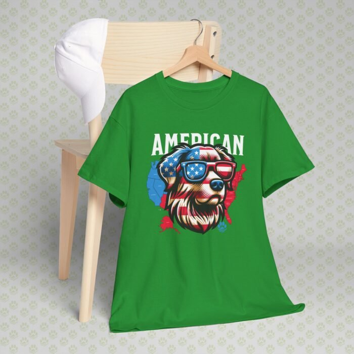 4th of July Dog Face T-Shirt | Patriotic Pet Lover Tee | USA Flag Dog Shirt for Men & Women | Independence Day Unisex Heavy Cotton Tee - Image 8