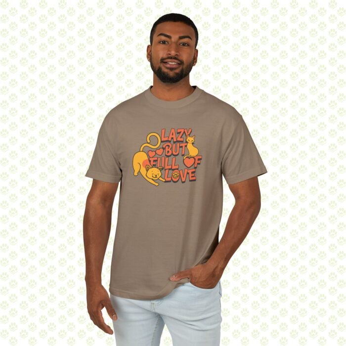 T-Shirt Lazy But Full of Love Cat Lover Unisex Tee - Image 4