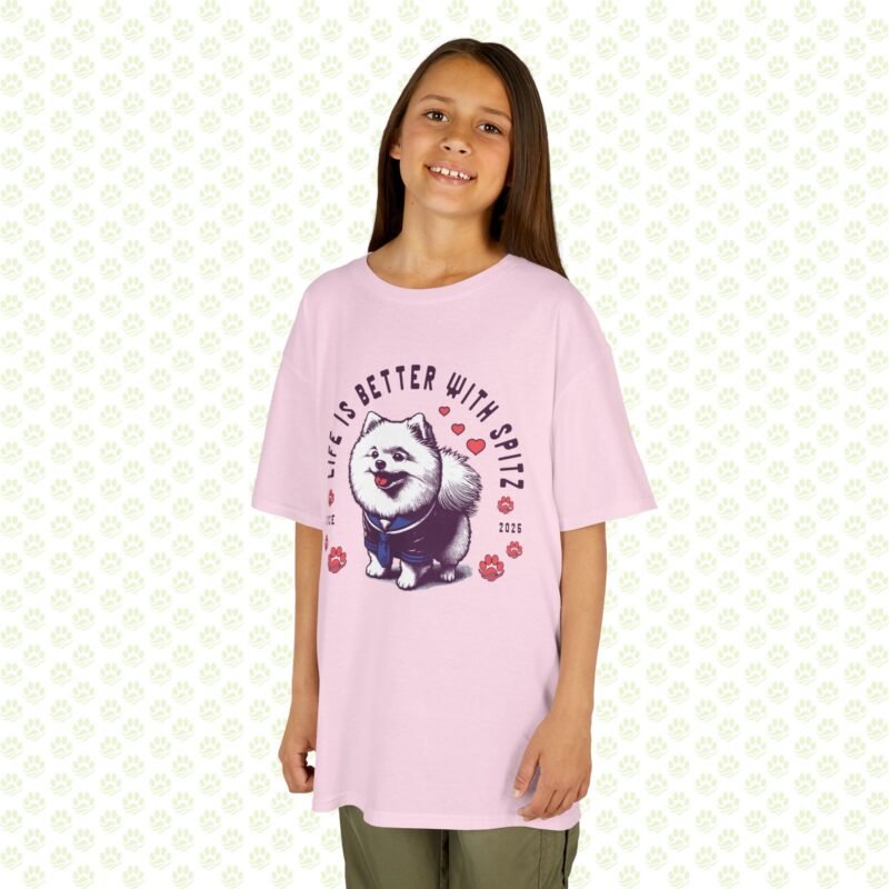 Kids Tee - Spitz Cute Dog Print
