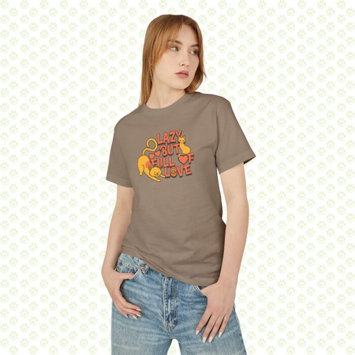 T-Shirt Lazy But Full of Love Cat Lover Unisex Tee - Image 3
