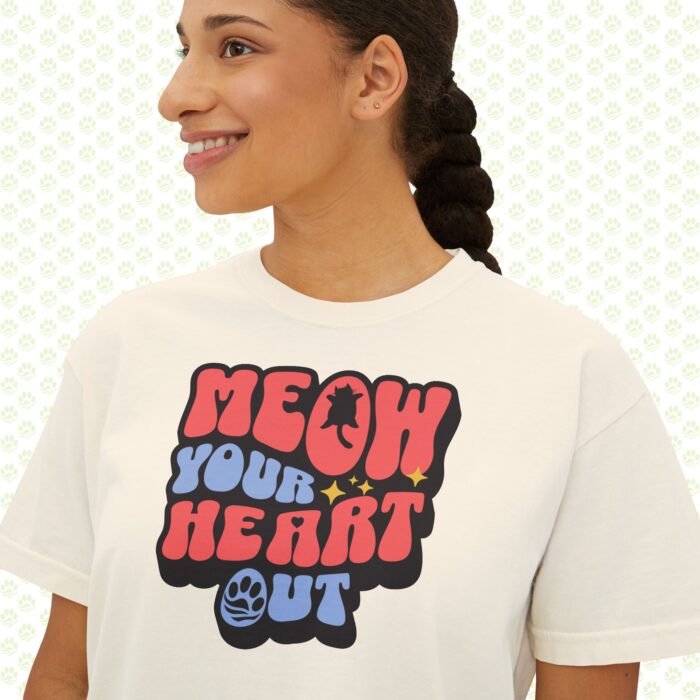 Women's Boxy Tee Meow Your Heart Out - Image 4