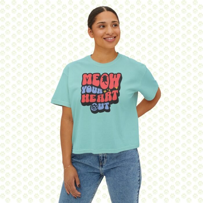 Women's Boxy Tee Meow Your Heart Out