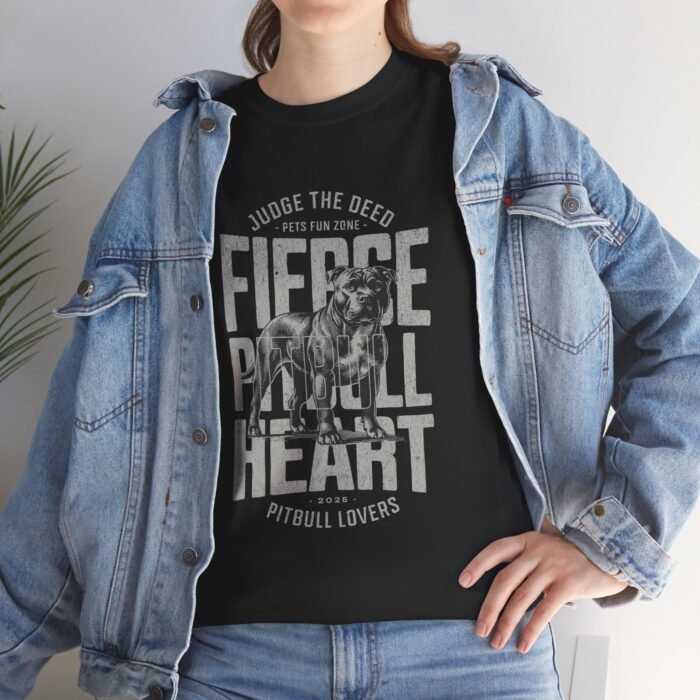 Pitbull Tee - Fierce Pitbull Heart Design - Image 4