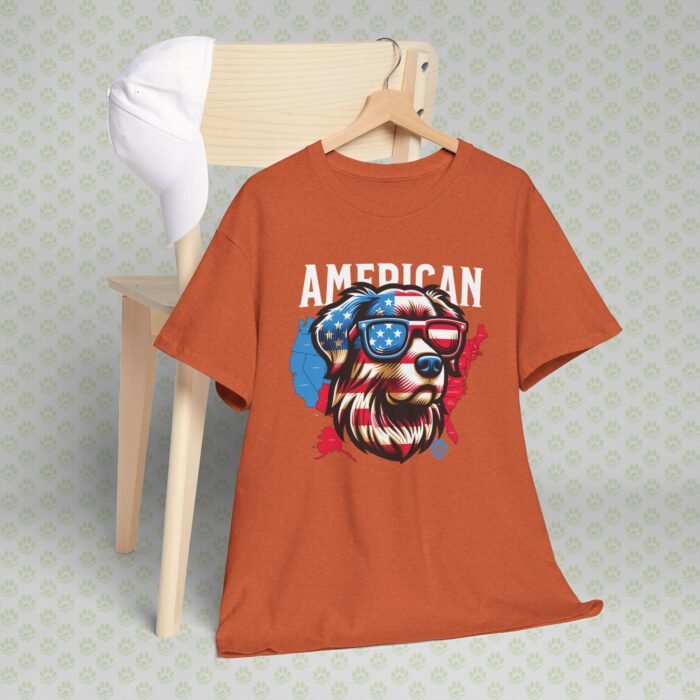 4th of July Dog Face T-Shirt | Patriotic Pet Lover Tee | USA Flag Dog Shirt for Men & Women | Independence Day Unisex Heavy Cotton Tee - Image 6