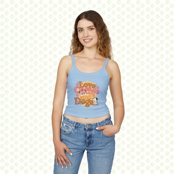 Woman's Spaghetti Strap Tank Top - Love Coffee and Dogs