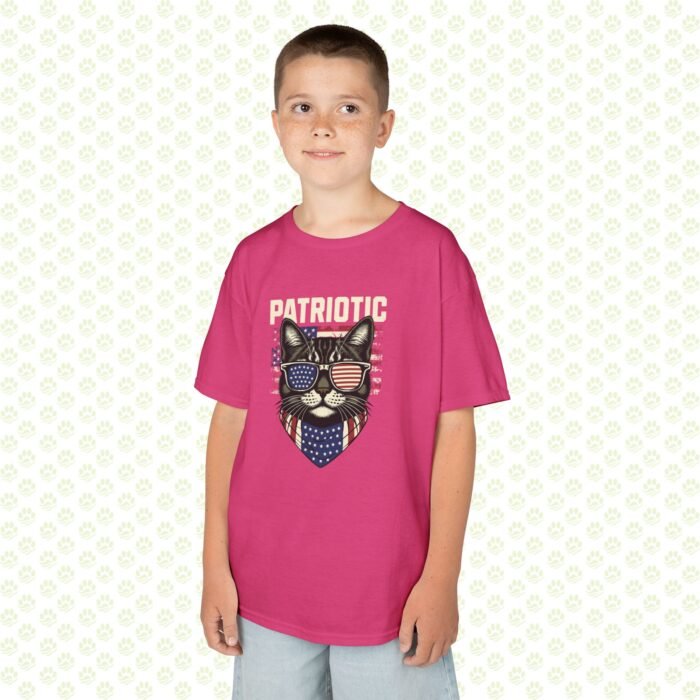 Kids Tee - Patriotic Cat Lover 4th of July - USA Flag Kitty Graphic, Independence Day Gift - Image 7