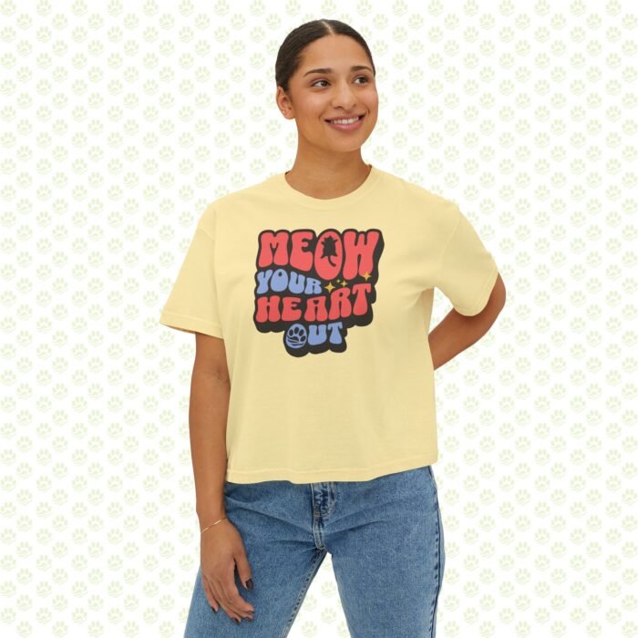 Women's Boxy Tee Meow Your Heart Out - Image 7