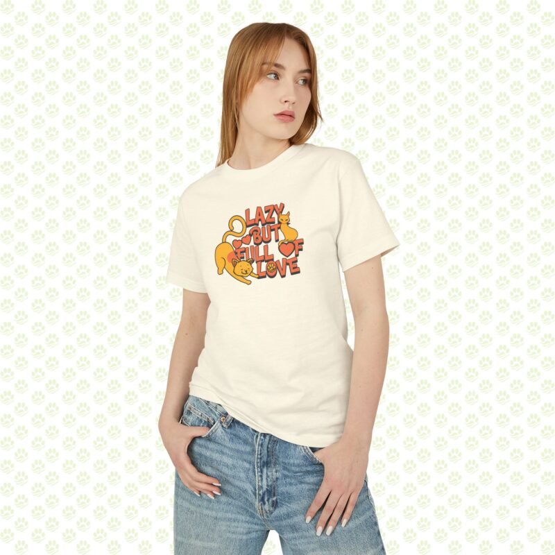 T-Shirt Lazy But Full of Love Cat Lover Unisex Tee