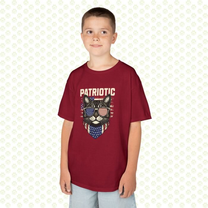 Kids Tee - Patriotic Cat Lover 4th of July - USA Flag Kitty Graphic, Independence Day Gift - Image 9