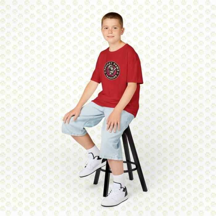 Kids Cotton Tee – Cat Lover Rocket Paws Design, Fun Space Cat Graphic T-Shirt for Children - Image 12