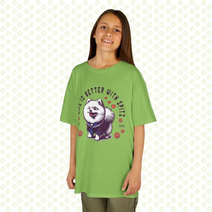 Kids Tee – Spitz Cute Dog Print, Adorable Fluffy Puppy T-Shirt for Children, Fun Pet Lover Graphic Top - Image 5