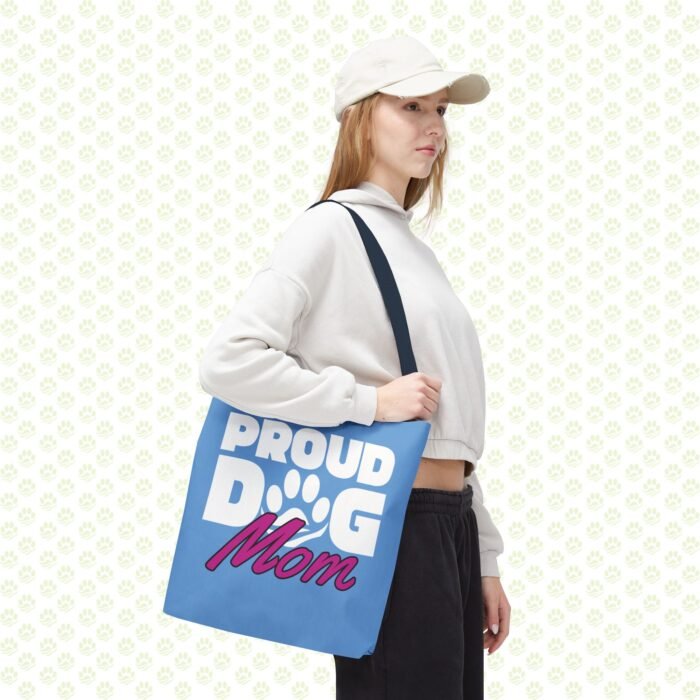 Proud Dog Mom Tote Bag – Durable Cotton Canvas, Cute Pet Lover Gift, Reusable Shopping Bag - Image 3