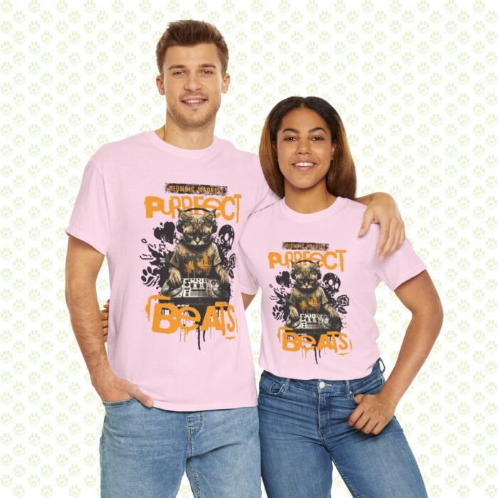 Mewsic Purfect Beats Unisex Tee – Cool DJ Cat Graphic, Fun Music & Cat Lover T-Shirt - Image 5