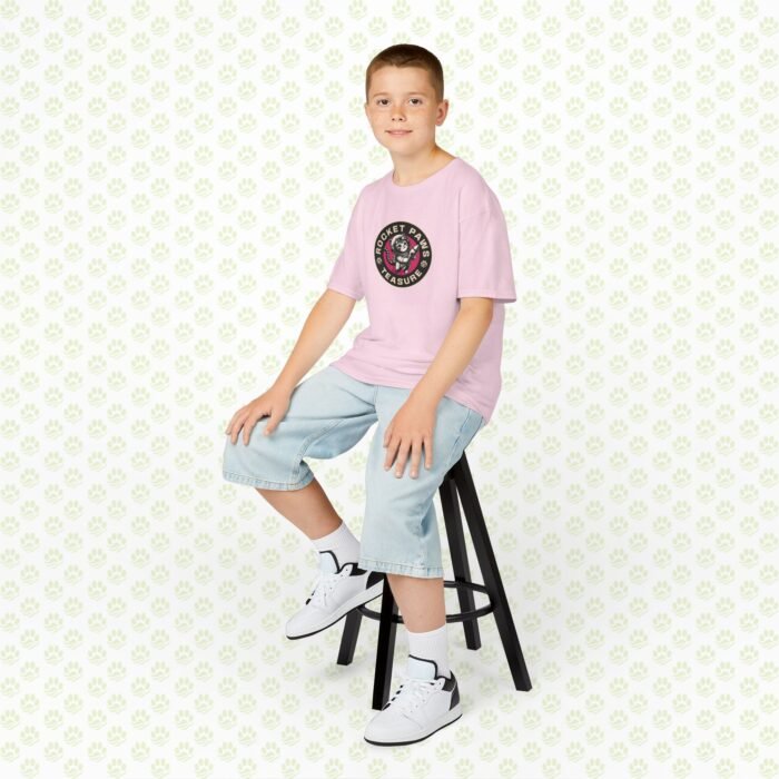 Kids Cotton Tee – Cat Lover Rocket Paws Design, Fun Space Cat Graphic T-Shirt for Children - Image 2