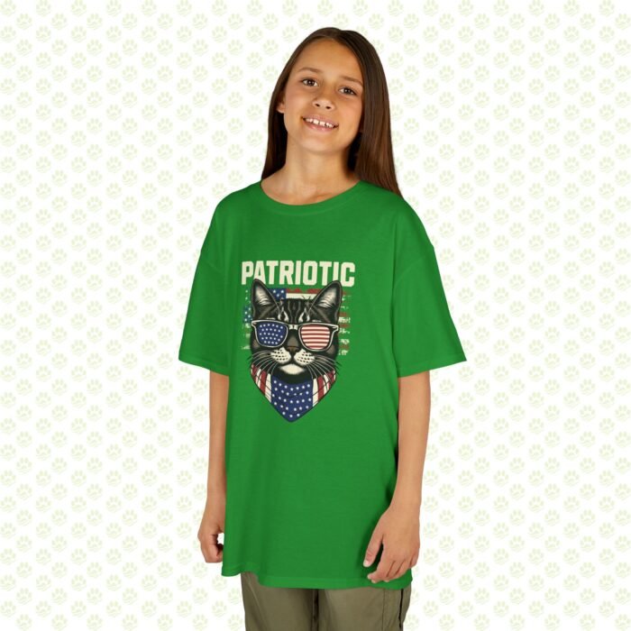 Kids Tee – Patriotic Cat Lover 4th of July, USA Flag Kitty Graphic T-Shirt, Cute Independence Day Gift for Children - Image 2