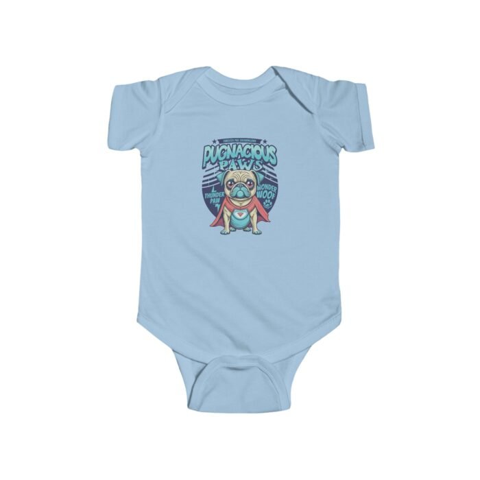 Baby Onesie – Dog Lover PUG Fine Jersey Bodysuit, Soft Puppy Graphic Infant Romper, Cute Gift for Newborns & Parents - Image 2