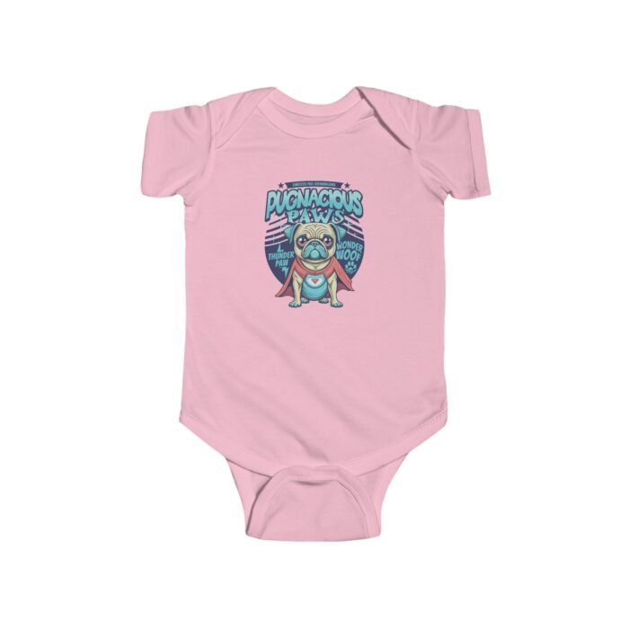Baby Onesie – Dog Lover PUG Fine Jersey Bodysuit, Soft Puppy Graphic Infant Romper, Cute Gift for Newborns & Parents - Image 3