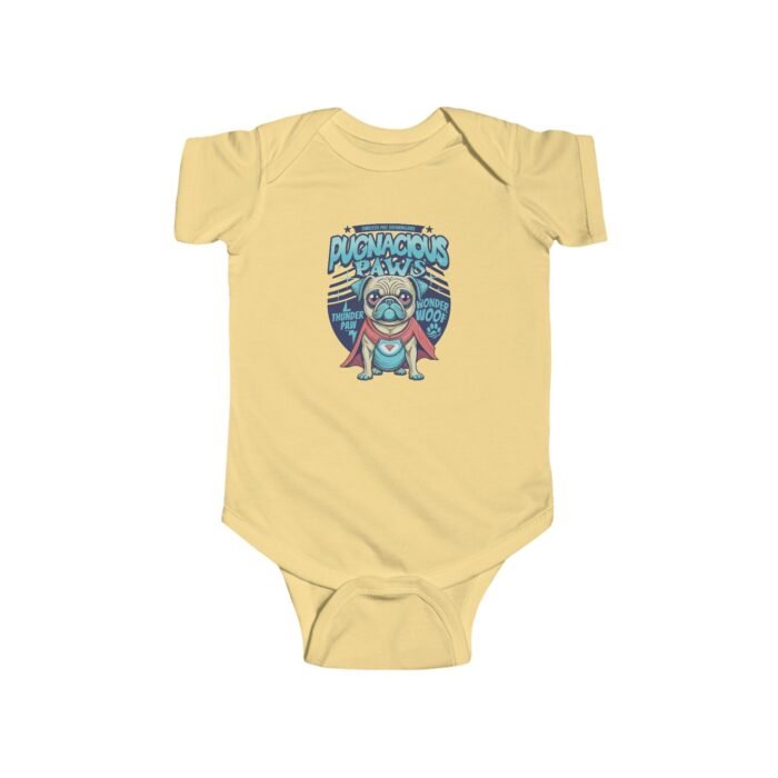 Baby Onesie – Dog Lover PUG Fine Jersey Bodysuit, Soft Puppy Graphic Infant Romper, Cute Gift for Newborns & Parents