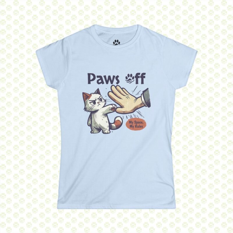 Women's Tee – Paws Off Cute Cat Design, Funny Cat Lover Graphic Shirt, Perfect Gift for Cat Moms