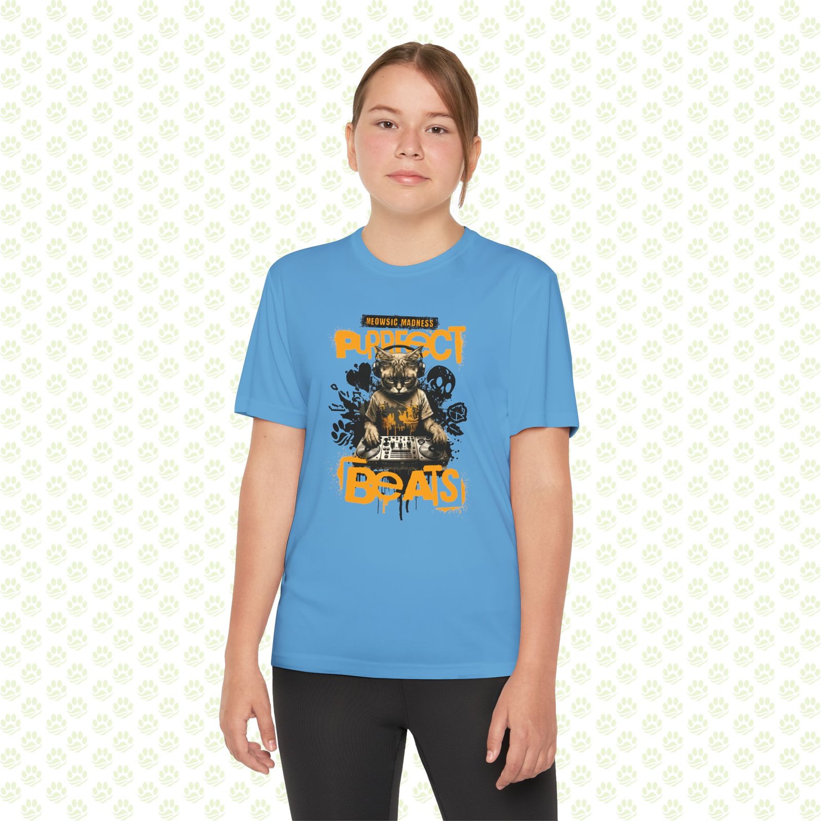 Perfect Beats Cat Lover Tee – DJ Cat Music Graphic, Fun Musical Cat Lover T-Shirt, Unisex Comfort Fit