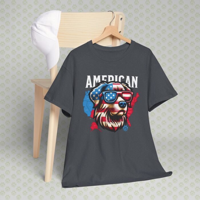 4th of July Dog Face T-Shirt – Patriotic USA Flag Dog Tee for Men & Women, Independence Day Unisex Heavy Cotton Shirt - Image 12