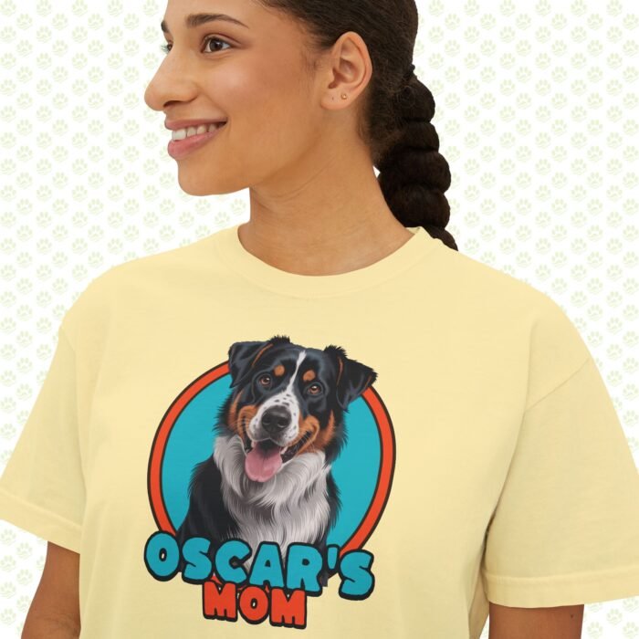 Personalized Dog Mom Women’s Boxy Tee – Custom Name, Cute Dog Graphic, Trendy Relaxed Fit Gift for Pet Moms - Image 4
