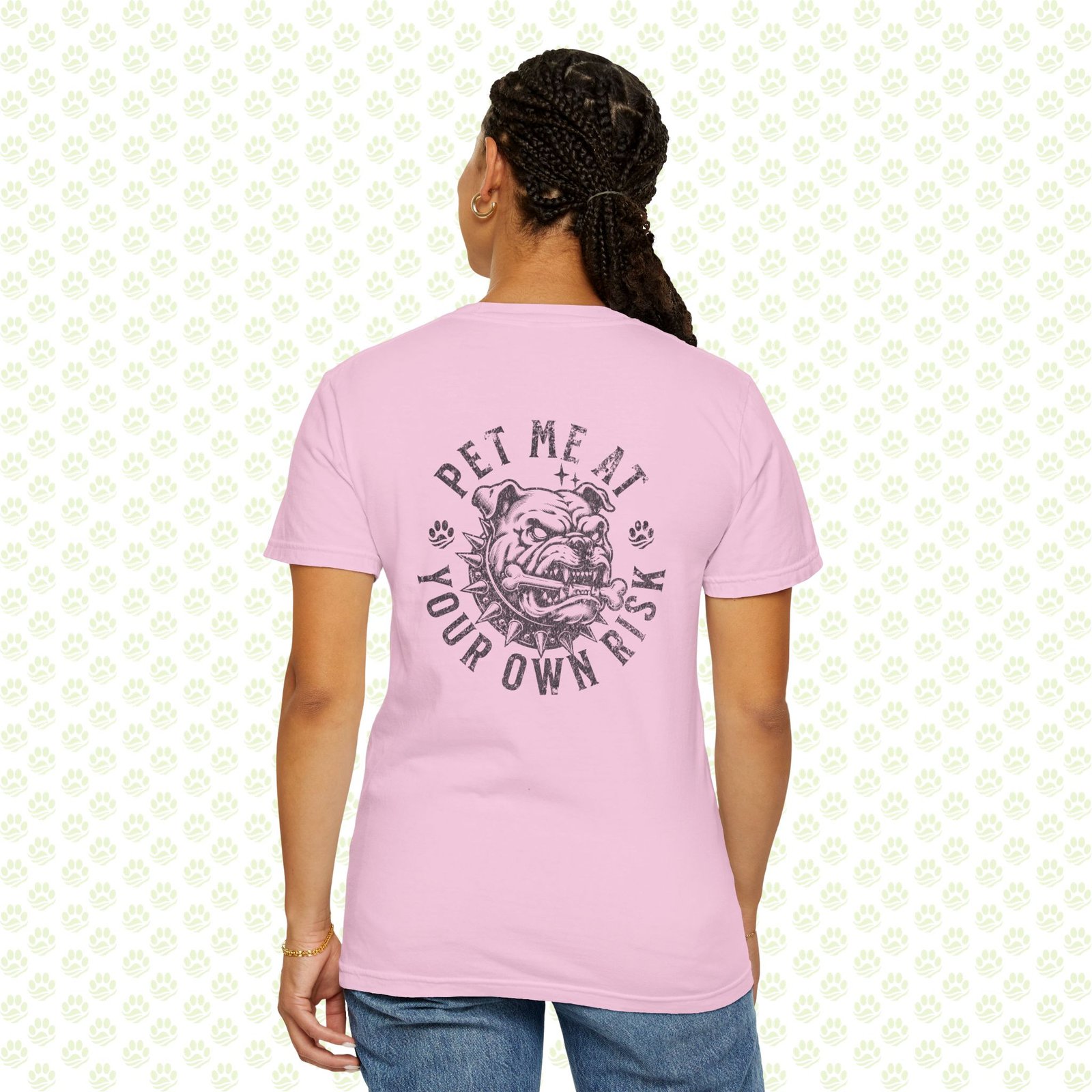 Pet My Cat At Your Own Risk Unisex Garment-Dyed Tee – Funny Cat Lover T-Shirt, Soft Vintage Wash, Unique Gift for Cat Moms & Dads