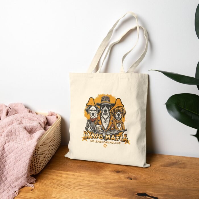 Dawg Mafia Cotton Canvas Tote Bag – Durable Eco-Friendly Dog Lover Shopping Tote, Reusable Heavy Duty Gift for Pet Owners - Image 3