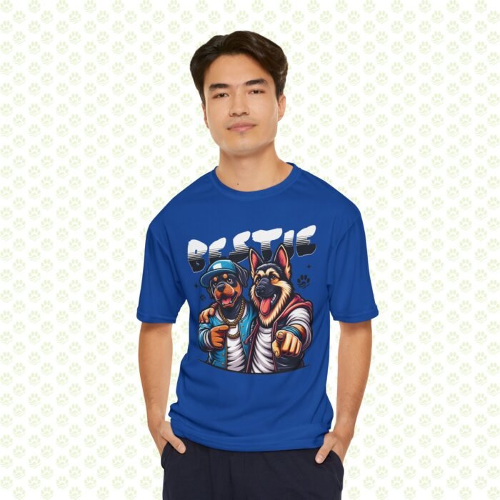 Dog Lover Performance T-Shirt “Bestie” – Moisture-Wicking Athletic Tee, Lightweight & Breathable, Perfect Gift for Dog Best Friends