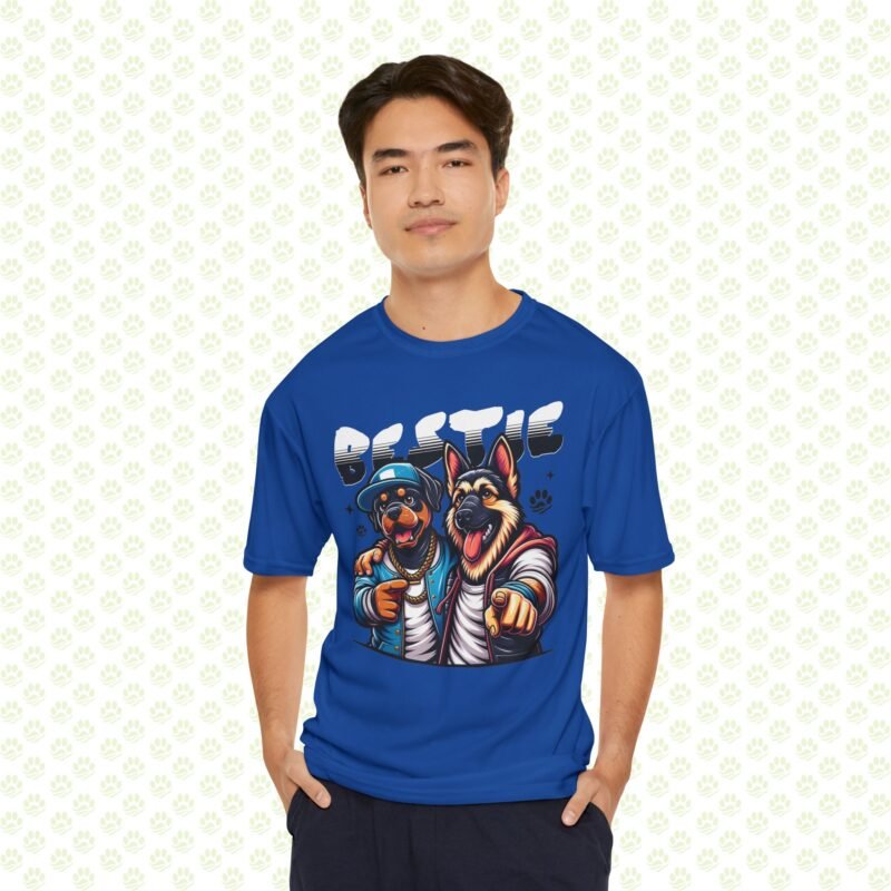 Dog Lover Performance T-Shirt “Bestie” – Moisture-Wicking Athletic Tee, Lightweight & Breathable, Perfect Gift for Dog Best Friends