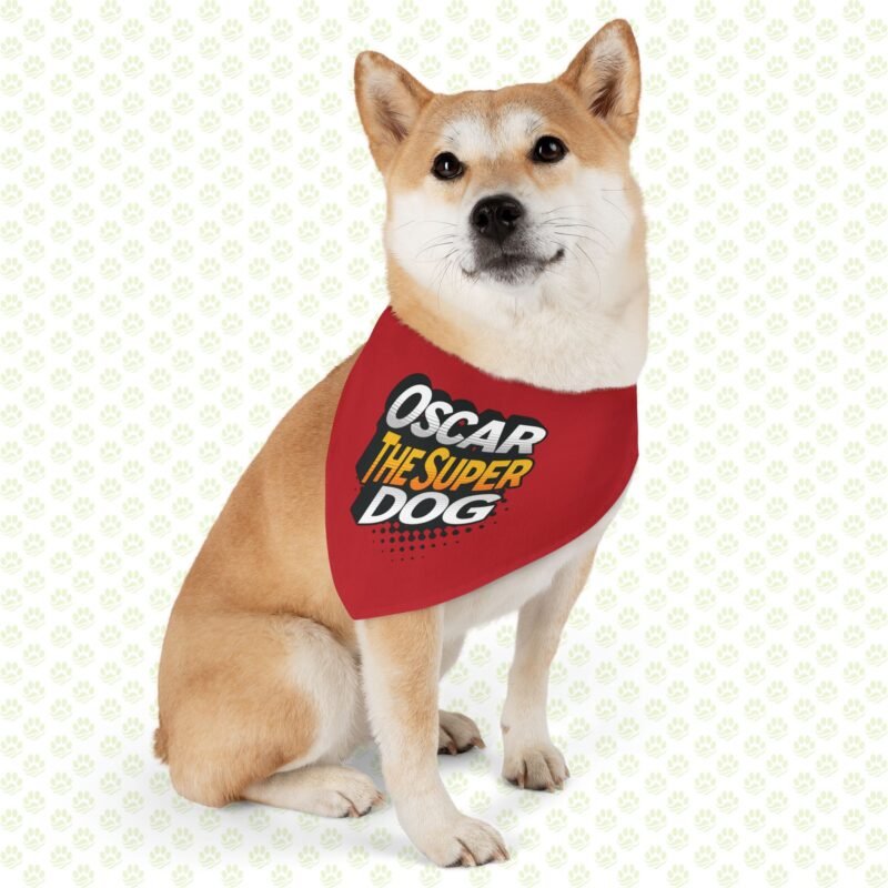 Personalized “The Super Dog” Bandana Collar – Custom Dog Name, Adjustable Pet Accessory, Hero Dog Gift