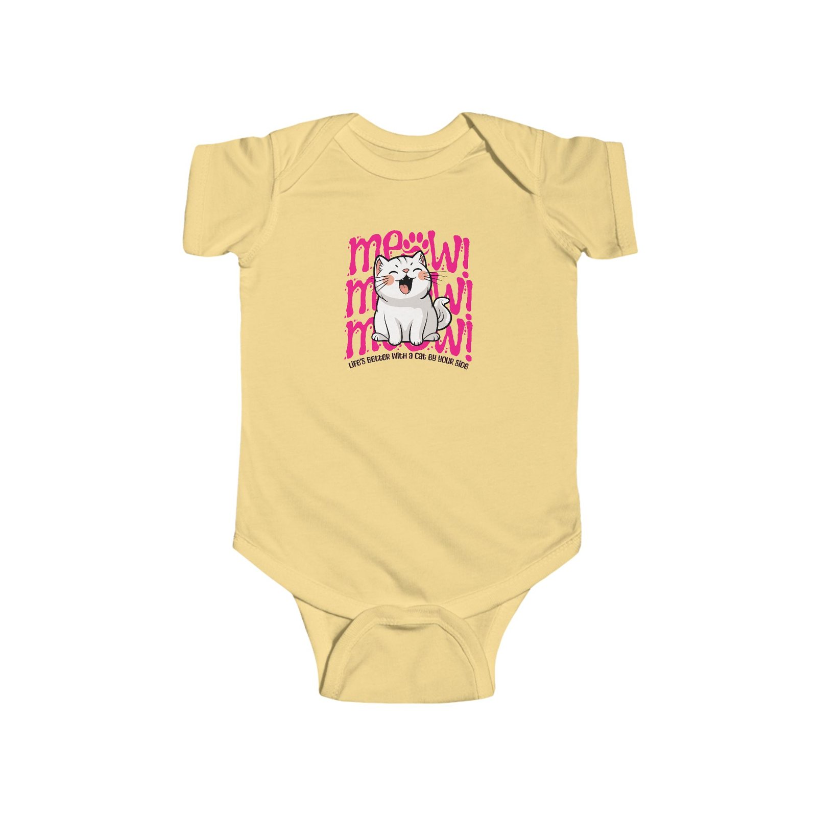 Infant Bodysuit “Life is Better with a Cat” – Soft Fine Jersey, Cute Cat Lover Baby Outfit