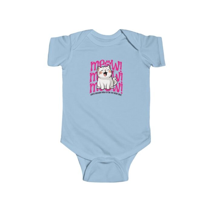 Infant Bodysuit “Life is Better with a Cat” – Soft Fine Jersey, Cute Cat Lover Baby Outfit - Image 3