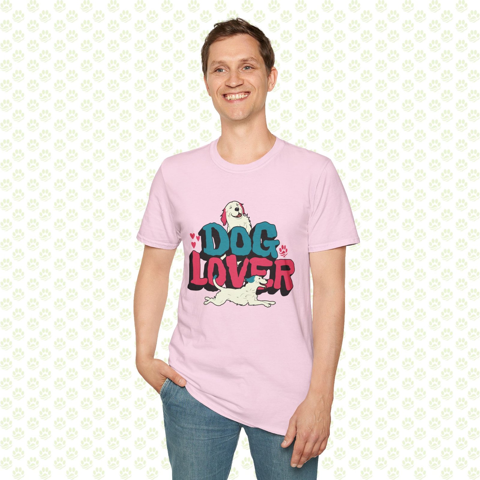 Dog Lover Unisex Softstyle T-Shirt – Comfortable Pet Lover Tee, Casual Dog Mom & Dad Shirt