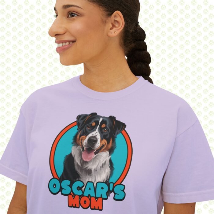 Personalized Dog Mom Women’s Boxy Tee – Custom Name, Cute Dog Graphic, Trendy Relaxed Fit Gift for Pet Moms - Image 8