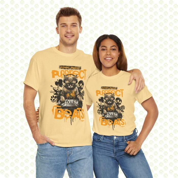 Mewsic Purfect Beats Unisex Tee – Cool DJ Cat Graphic, Fun Music & Cat Lover T-Shirt - Image 3